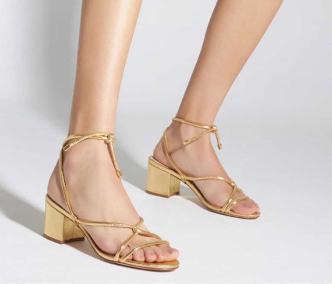 Moda Sandália Block Heel Curves Gold | Schutz