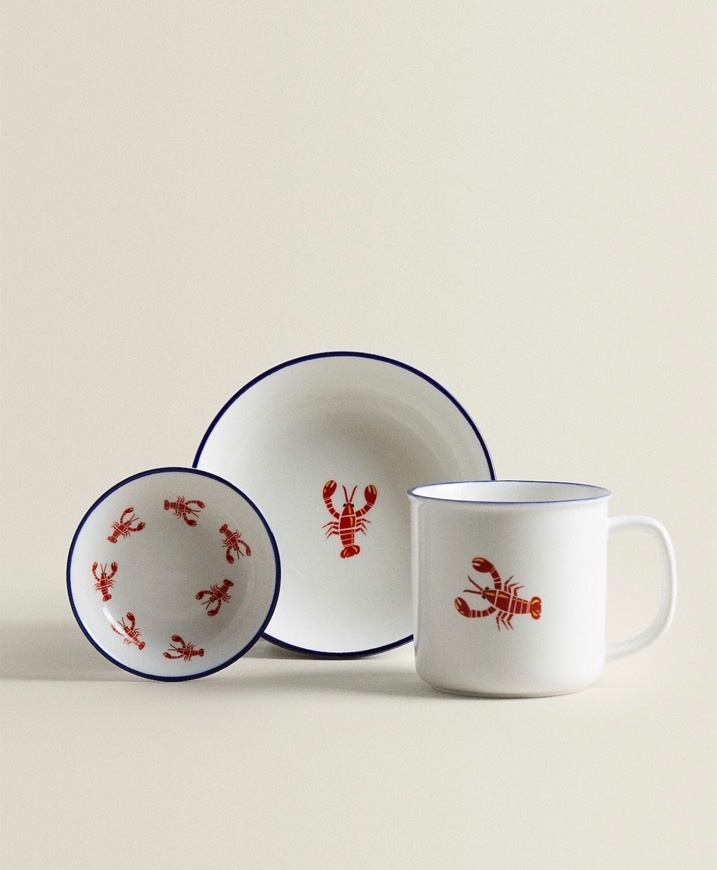 Social Vajilla porcelana langosta