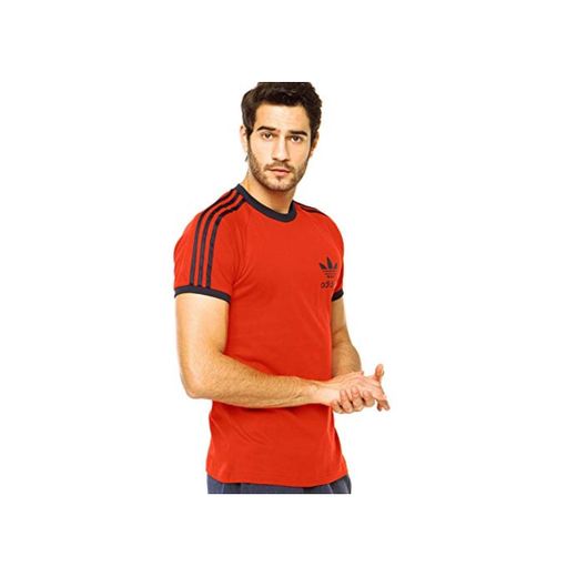 adidas Sport ESS Tee Trefoil Camiseta Hombre T-Shirt Originals Retro Rojo, Tamaño