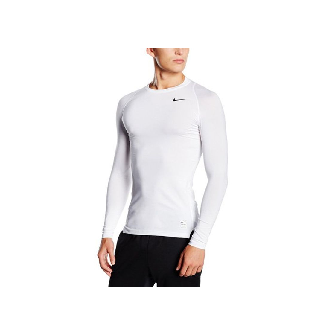 Moda NIKE Langarmshirt Cool Comp Camiseta de Mangas largas, Hombre, Blanco