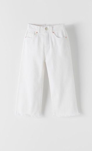 Jeans culotte blancos