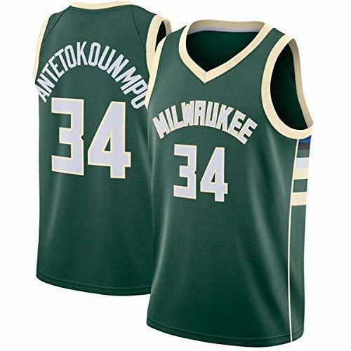 WOLFIRE SC Camiseta de Baloncesto para Hombre, NBA, Milwaukee Bucks #34 Giannis