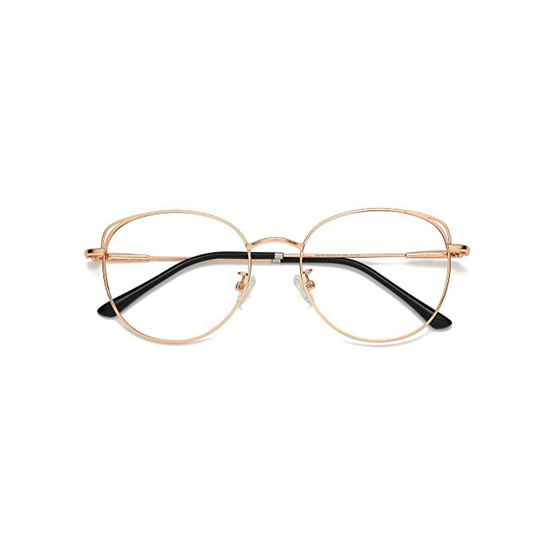 Fashion SOJOS Gafas de Filtro de Luz Azul para Computador Lentes Antireflejantes para Mujer Ojo de Gato Marco de metal SJ5027 She Young Con Marco Dorado Rosado