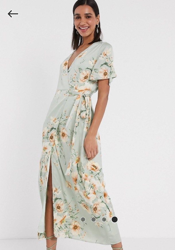 Products Y.A.S midi wrap dress with fluted sleeve in floral print