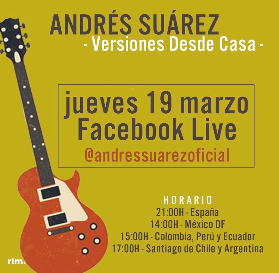 Places Concierto online | Andres Suarez