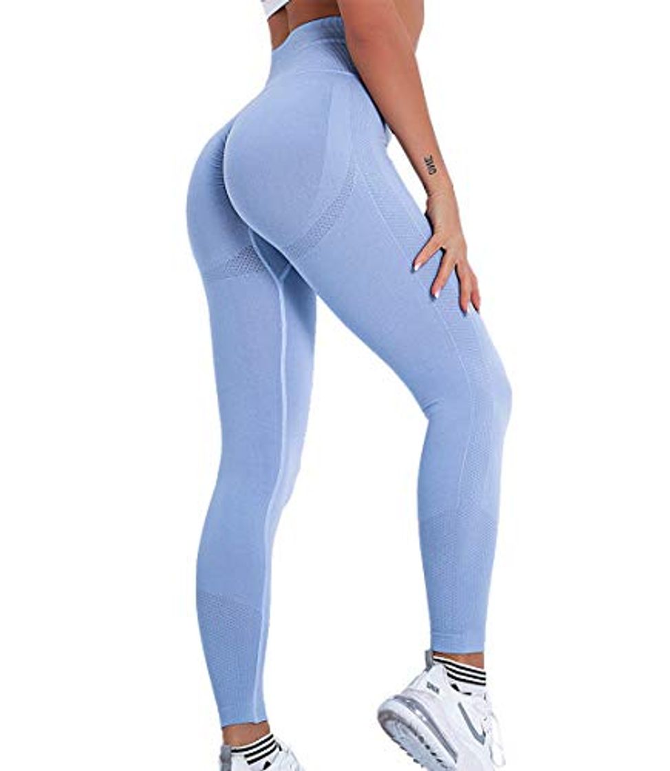 Moda KIWI RATA Leggings Push up Mujer Fitness Mallas Pantalones Deportivos de Cintura Alta Yoga Leggins Pantalón Sin Costuras para Deporte Running Elásticos y Ajustados