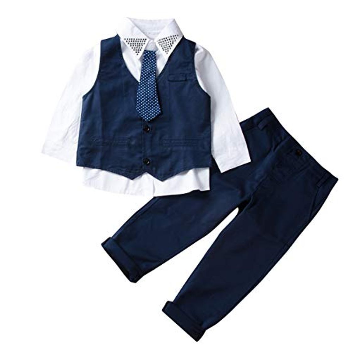 Fashion Traje Niño Conjuntos Verano 3 Piezas 1 Camisa con Corbata