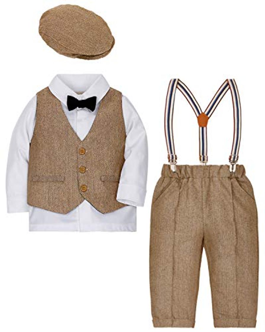 Fashion ZOEREA Bebé Chicos Conjunto de Conjunto Page Boy Trajes 4 Piezas Chaleco