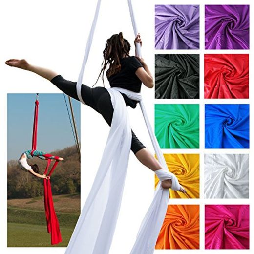 Firetoys - Telas para acrobacias aéreas profesional, tamaño mediano, seda elástica
