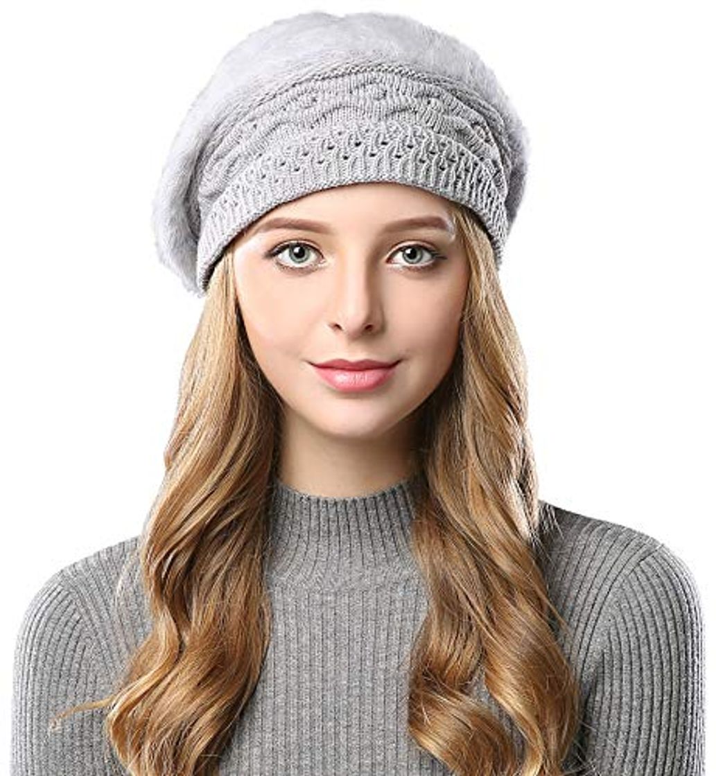 Fashion Alleza Boinas Francesa Sombreros de Mujer Lana Vintage Fiesta Invierno Gorro Caliente Beret Francés Beanie Cozy Forro Polar