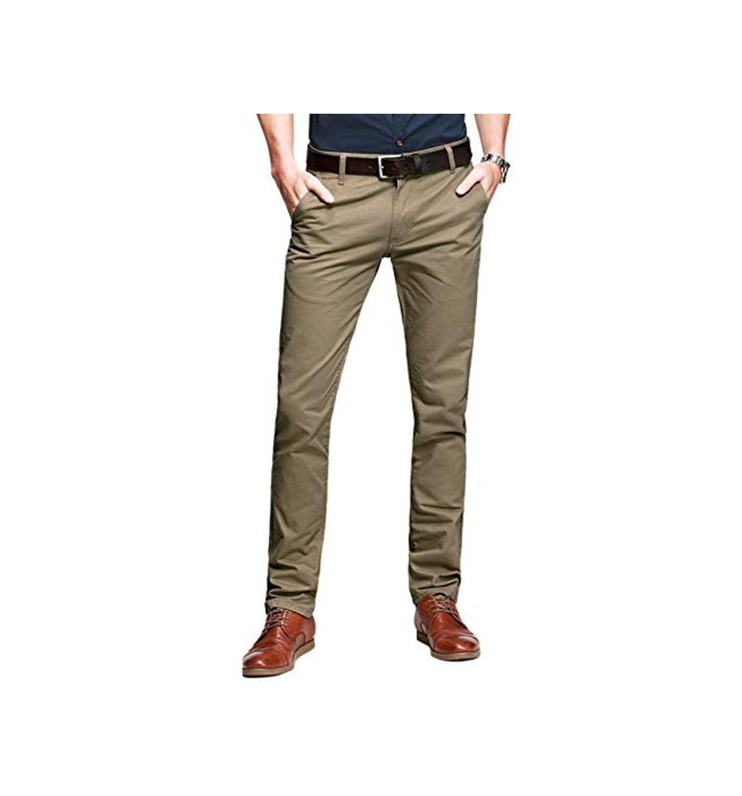 Fashion Matchstick Pantalón Chino Tapered para Hombre #8025