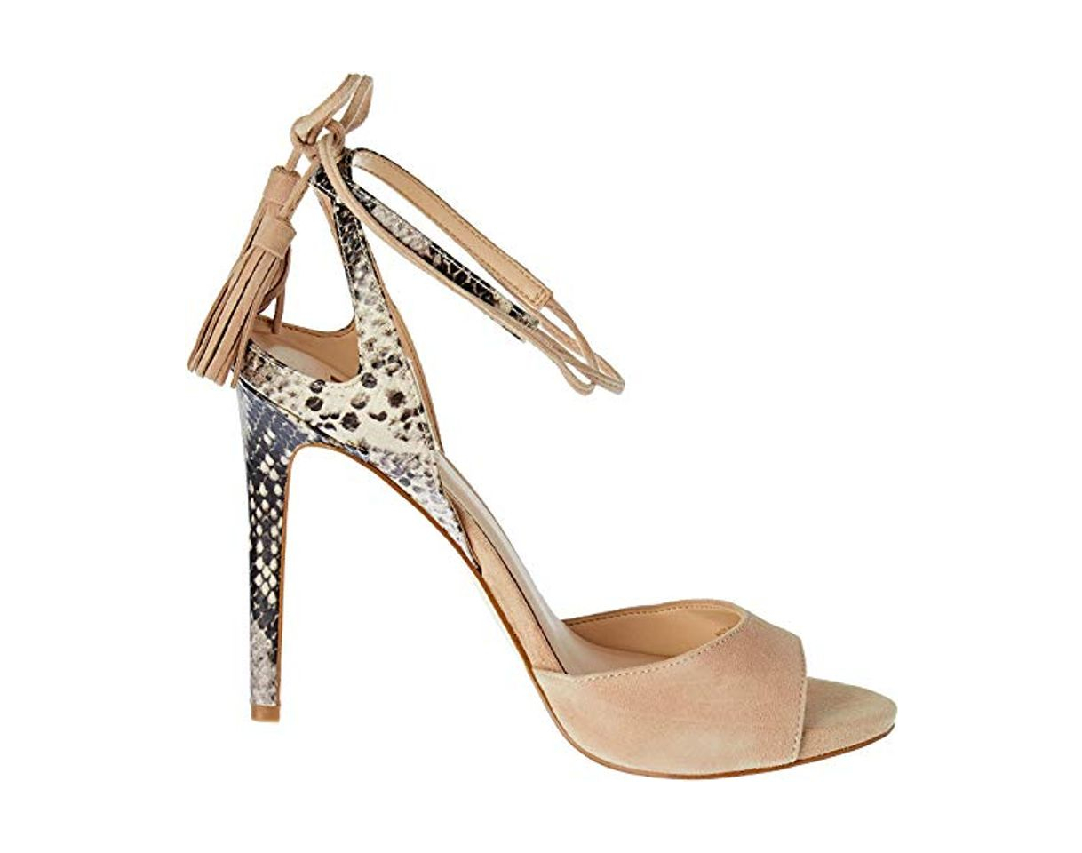 Fashion Guess Amee, Sandalias de Tacón para Mujer, Beige