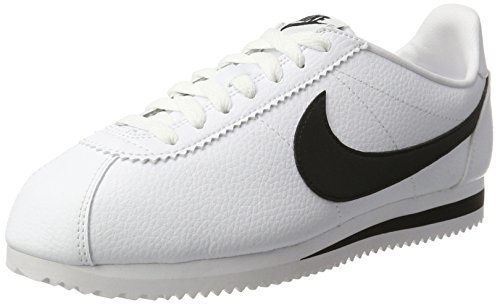 Fashion Nike Classic Cortez Leather, Zapatillas de Running Hombre, Blanco / Negro