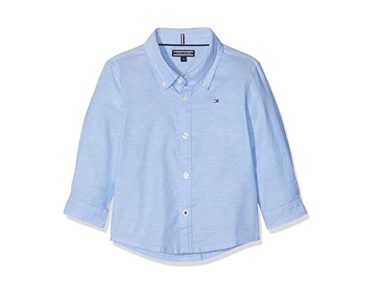 Moda Tommy Hilfiger Boys Stretch Oxford L/s Blusa, Azul