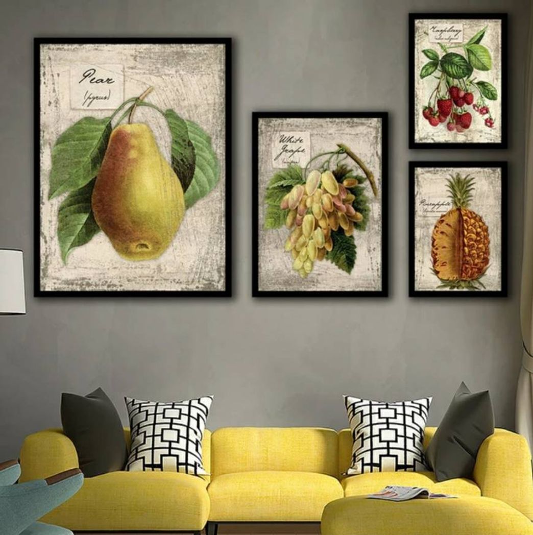 Moda Impressão em tela frutas pintura nordic casa decoração