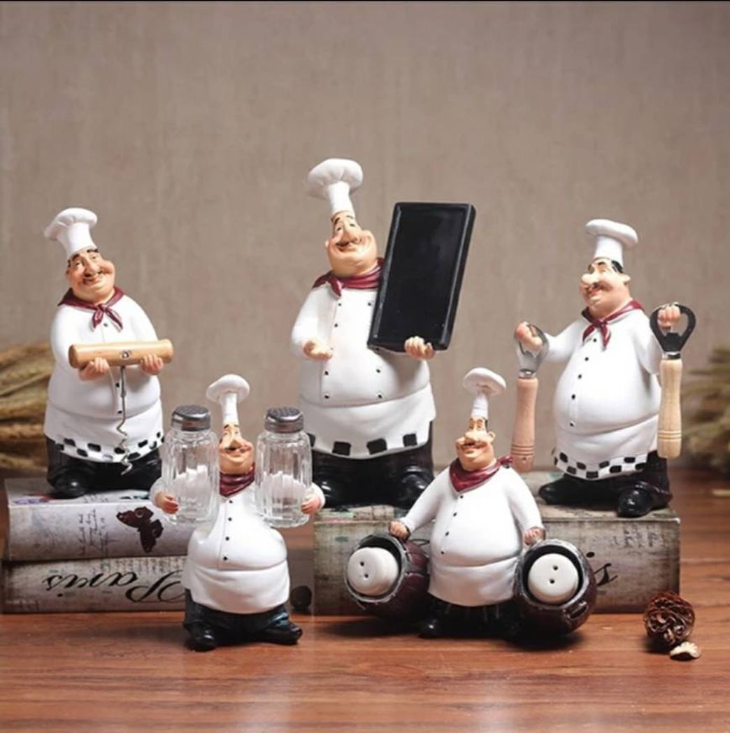 Moda Retro modelo de chef ornamentos resina artesanato mini chef 