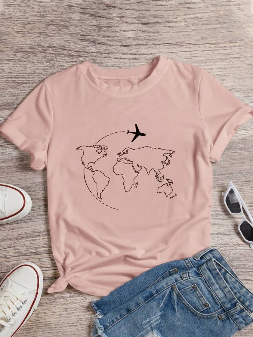 Fashion Mapa ocasional camiseta