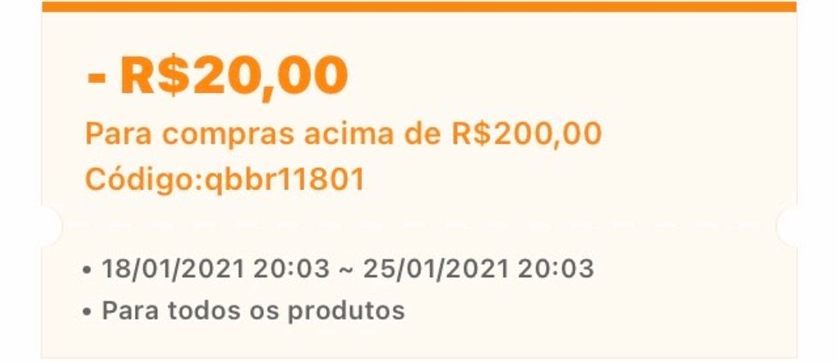 Moda Cupom de 20R$ de DESCONTO