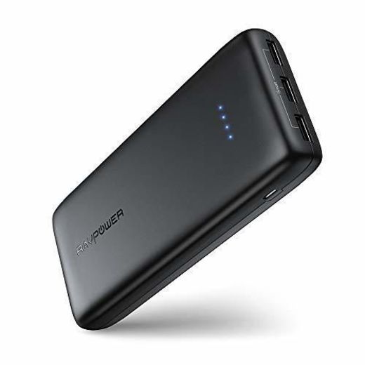 RAVPOWER Power Bank 22000mAh 5.8A 3 Puertos Li-Polímero Batería Externa para movil,