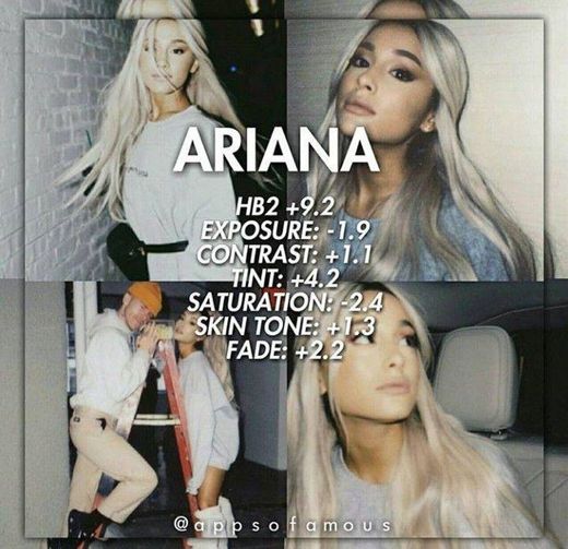 Preset polaroid da Ariana Grande