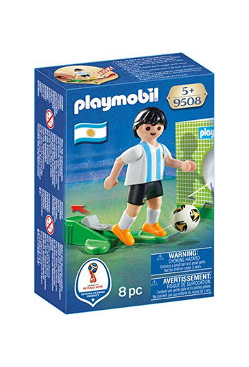 Playmobil Fútbol- Jugador Argentina Muñecos y Figuras, Multicolor, 4,5 x 14,2 x