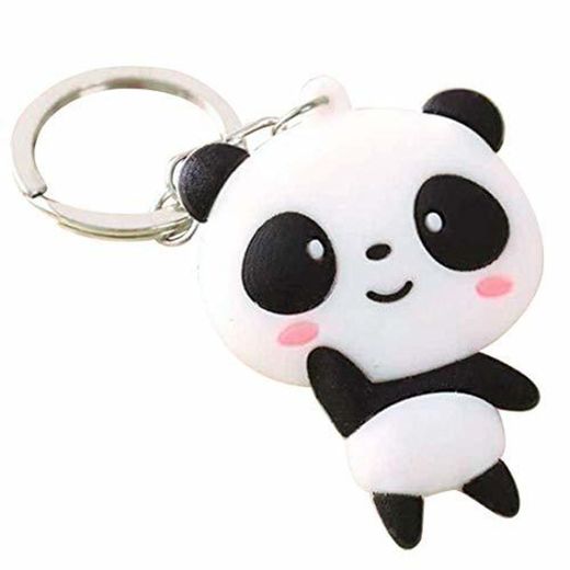 Cute Cartoon Panda Keychain Keyring Bag colgante de silicona animales Panda bolso