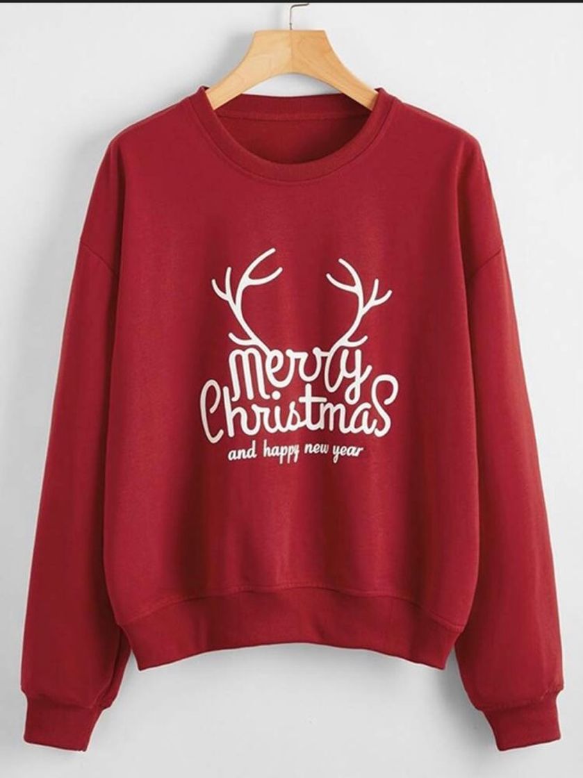 Moda Drop Shoulder Christmas Print Sweatshirt | SHEIN 