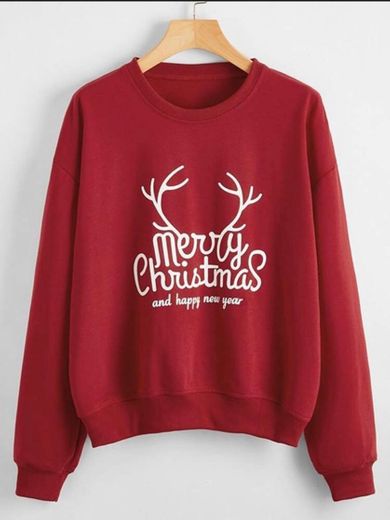 Drop Shoulder Christmas Print Sweatshirt | SHEIN 