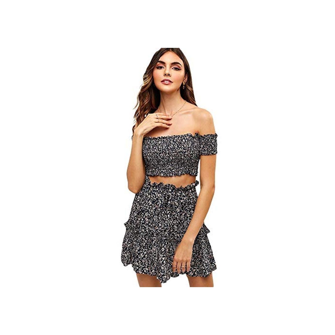 Product ZAFUL - Conjunto de top y falda para mujer con estampado de