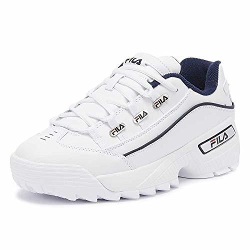 Moda Fila Hometown Extra Blanco/Azul Marino Zapatillas-UK 8