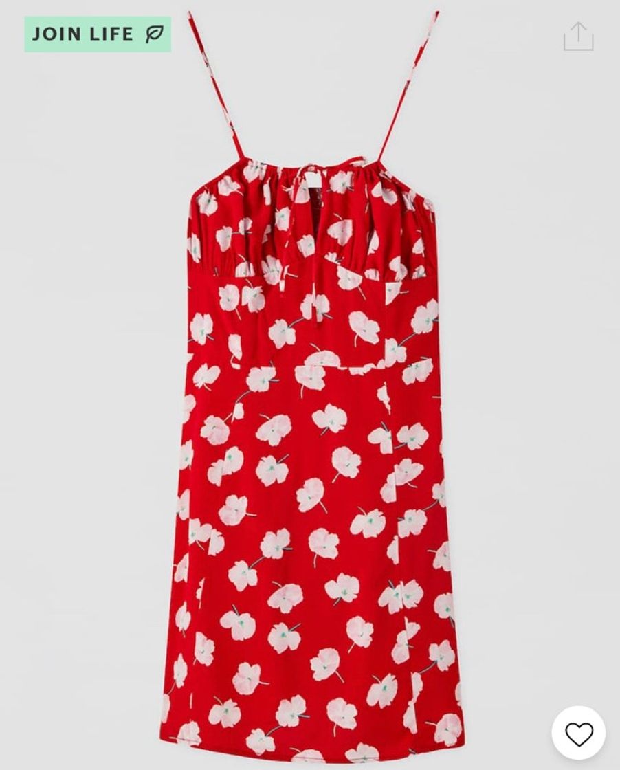 Fashion Vestido estampado frunces pecho - PULL&BEAR