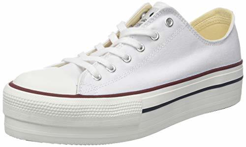 Fashion Victoria Basket Lona Plataforma Autoclave, Zapatillas para Mujer, Blanco