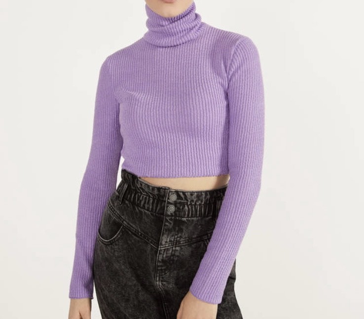 Social Camiseta cropped con cuello vuelto