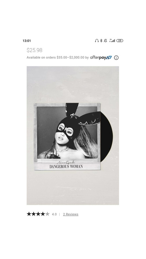 Product Vinilo dangerous woman de Ariana Grande 