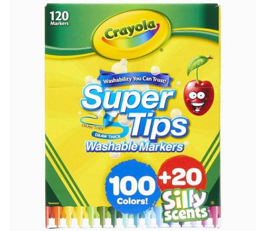 Crayola Super Tips 100ct with 20ct Silly Scents, Amazon Exclusive ...