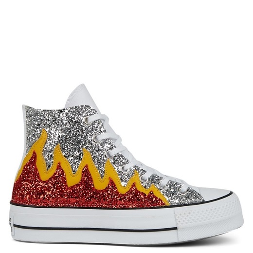 All Star high top glitter flames 