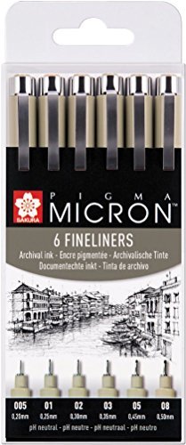 Producto Sakura Pigma Micron 6 zwarte fineliners