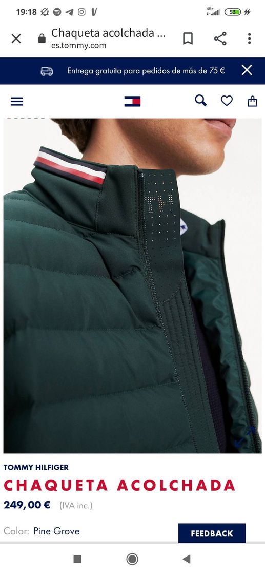 Moda Tommy Hilfiger TJM Essential Puffer Jacket Chaqueta, Verde