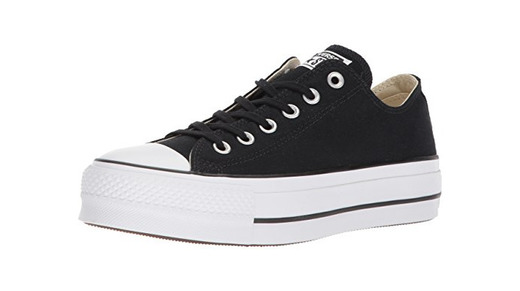 Converse Chuck Taylor CTAS Lift Ox Canvas, Zapatillas para Mujer, Negro