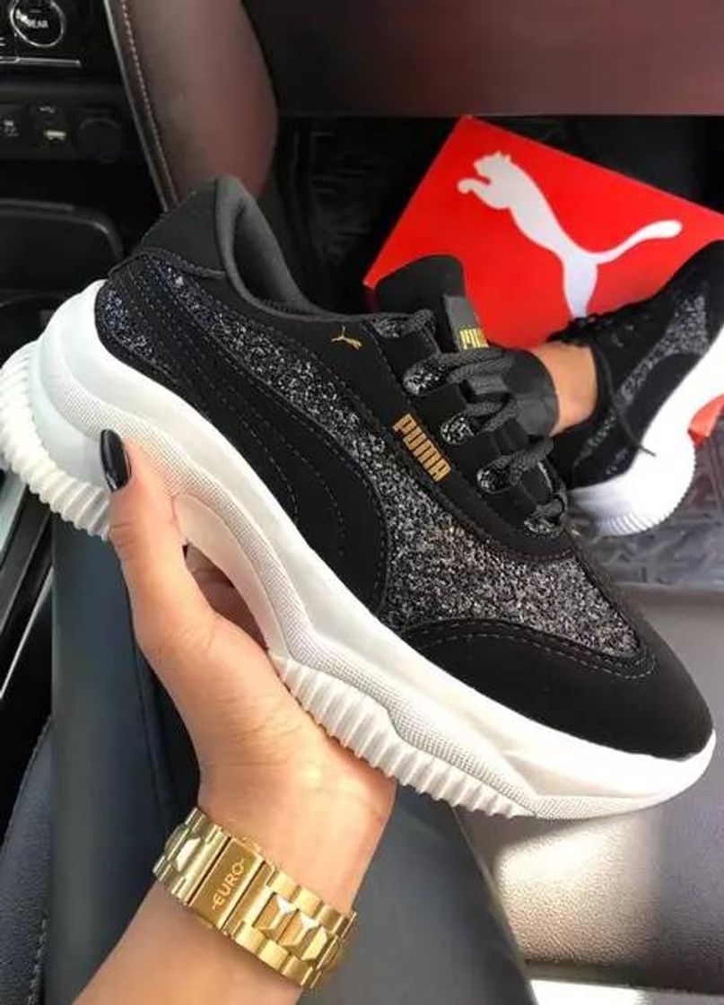 Tenis feminino plataforma puma, cor Preto (casual)

