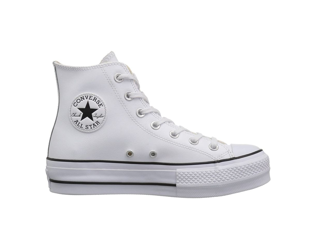 Social Converse Chuck Taylor CTAS Lift Clean Hi, Zapatillas Altas Mujer, Blanco