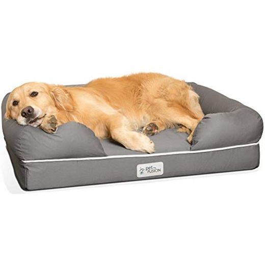 Cama de espuma viscoelástica para perros medianos y grandes, Gris