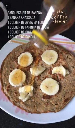 Receita fit de panqueca com banana ✨