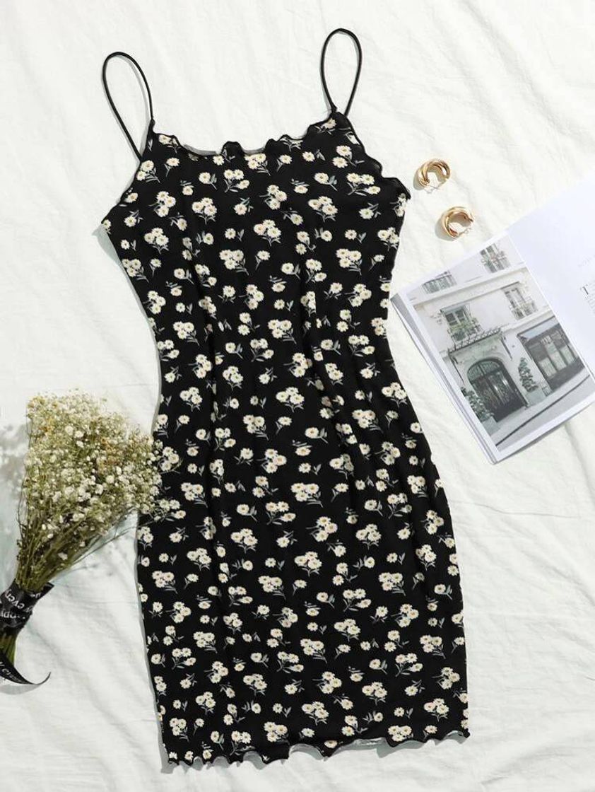 Fashion Guarnição de Alface Floral ocasional Vestido