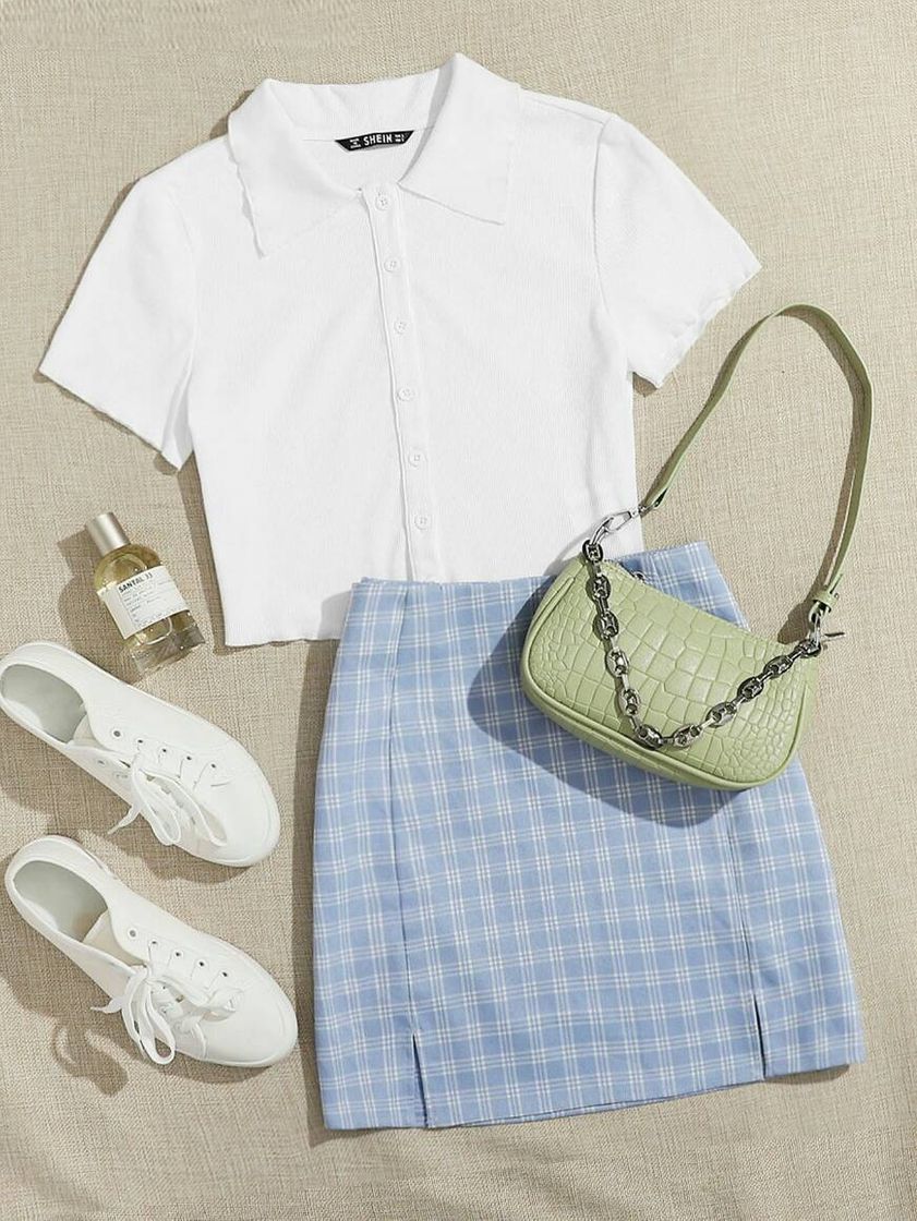 Fashion Conjunto azul e branco