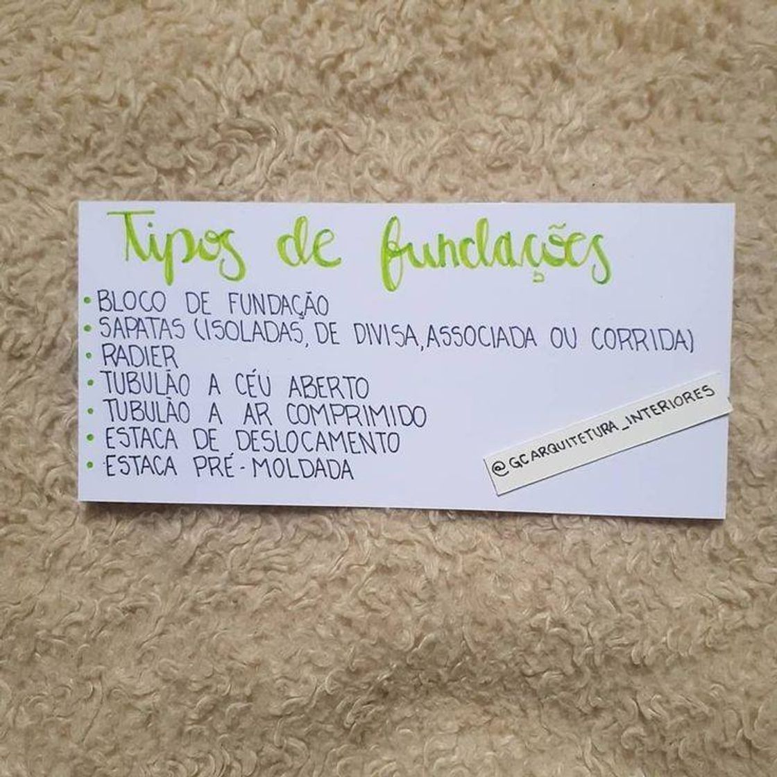 Moda Resumo didático: Tipos de fundação