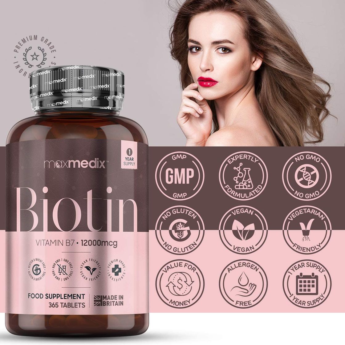 Producto Biotina Natural 12000 mcg Dosis Alta