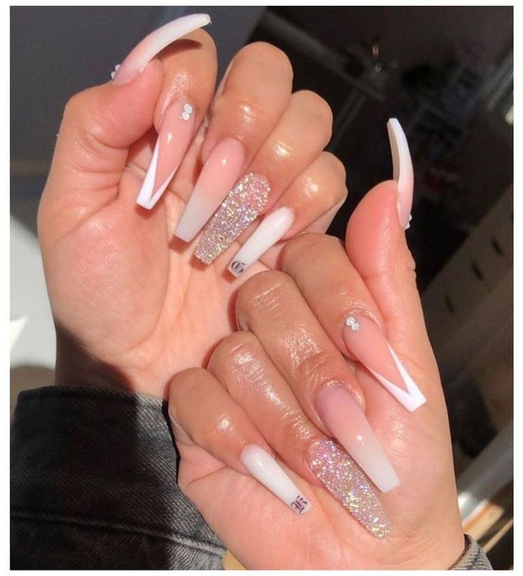 Social summer acrylic nails coffin long