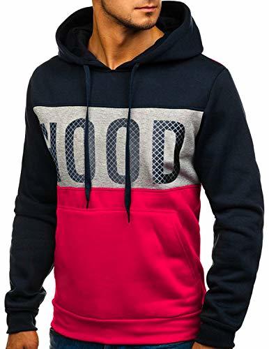 Fashion GHYUGR Sudadera con Capucha Hombre Contraste con Bolsillo Otoño Invierno Estampado Deporte