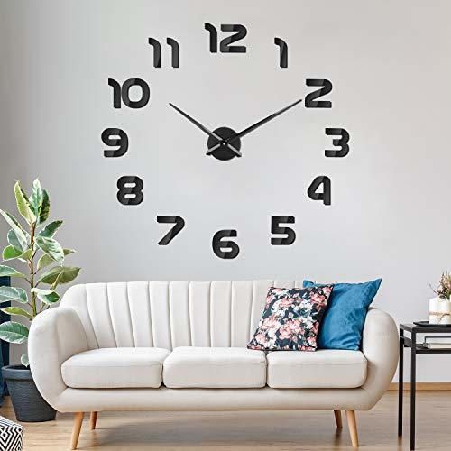 SOLEDI Reloj de Pared 3D DIY Reloj de Etiqueta de Pared Decoración